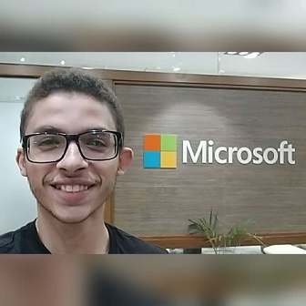Ahmed with Microsoft logo