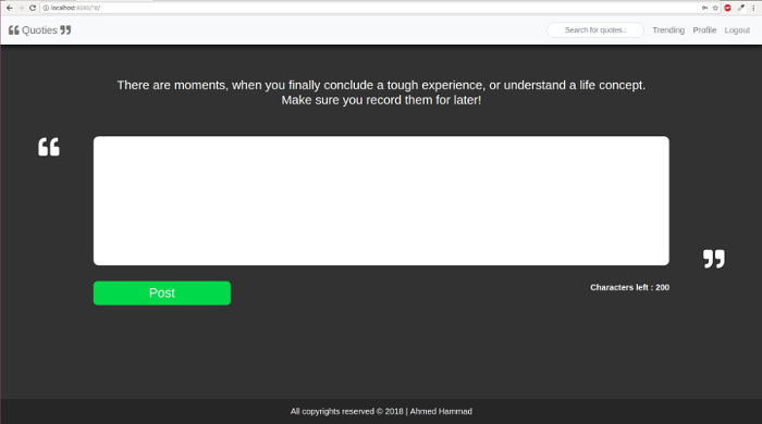 Quoties Website Screenshot